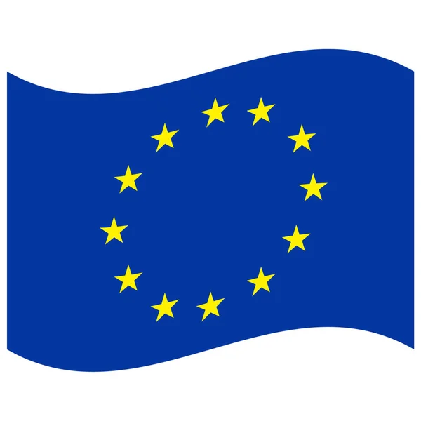 Bandiera Nazionale Dell Unione Europea Icona Colori Piatti — Vettoriale Stock