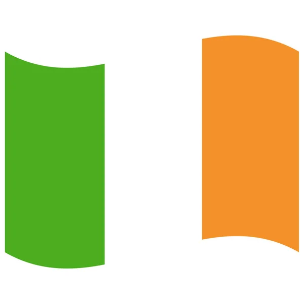 Nationale Vlag Van Ierland Vlakke Kleur Pictogram — Stockvector