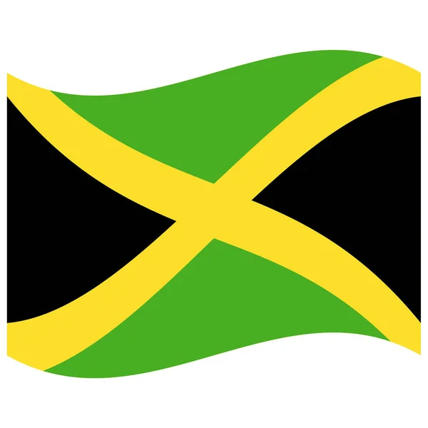 牙买加国旗 平面彩色图标 — 图库矢量图片