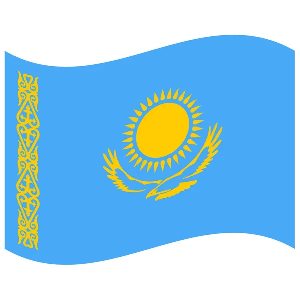 Bandera Nacional Kazajstán Icono Color Plano — Vector de stock