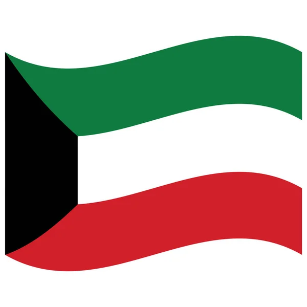 Bandiera Nazionale Kuwait Icona Colori Piatti — Vettoriale Stock