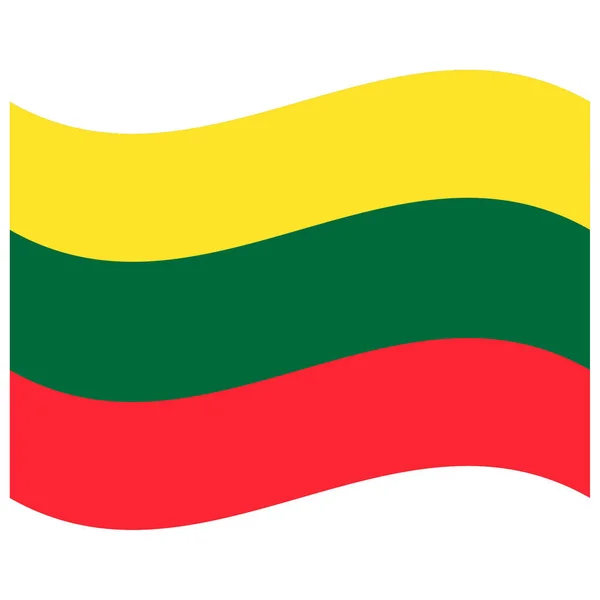 Bandiera Nazionale Lituania Icona Colori Piatti — Vettoriale Stock