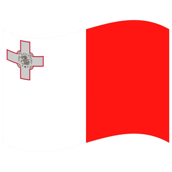 Εθνική Σημαία Της Μάλτας Flat Color Icon — Διανυσματικό Αρχείο