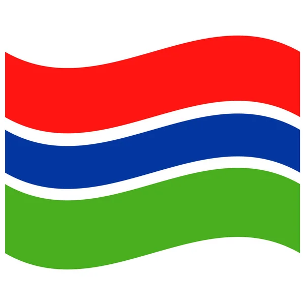 Bandera Nacional Gambia Icono Color Plano — Vector de stock