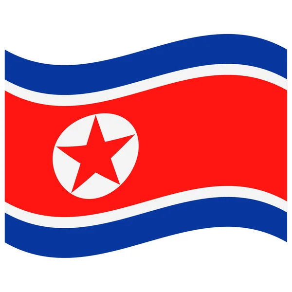 Bandeira Nacional Coreia Norte Ícone Cor Plana —  Vetores de Stock