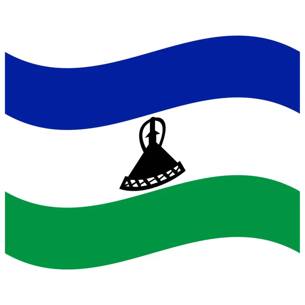 Národní Vlajka Lesotho Barevná Ikona — Stockový vektor