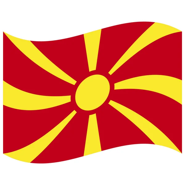 Nationalflagge Mazedoniens Symbol Flacher Farbe — Stockvektor