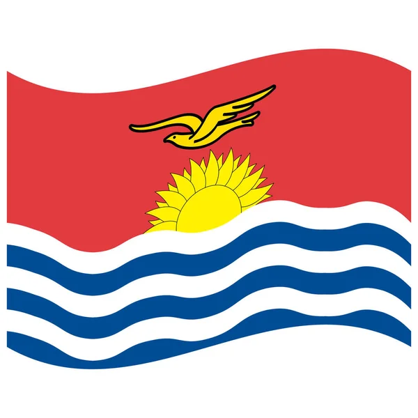 Bandera Nacional Kiribati Icono Color Plano — Vector de stock