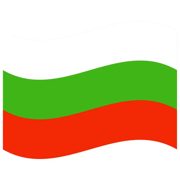 Bandiera Nazionale Bulgaria Icona Colori Piatti — Vettoriale Stock