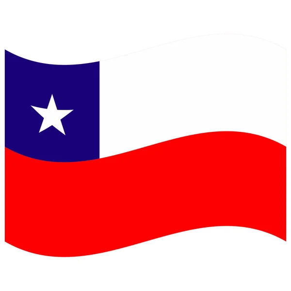 Государственный Флаг Чили Иконка Плоского Цвета — стоковый вектор