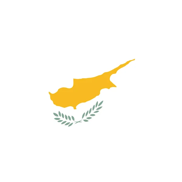 Bandiera Nazionale Cipro Icona Colori Piatti — Vettoriale Stock