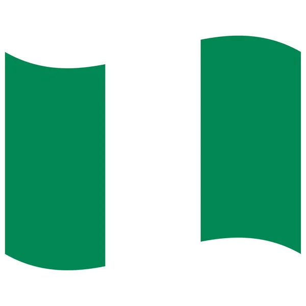 Bandera Nacional Nigeria Icono Color Plano — Vector de stock