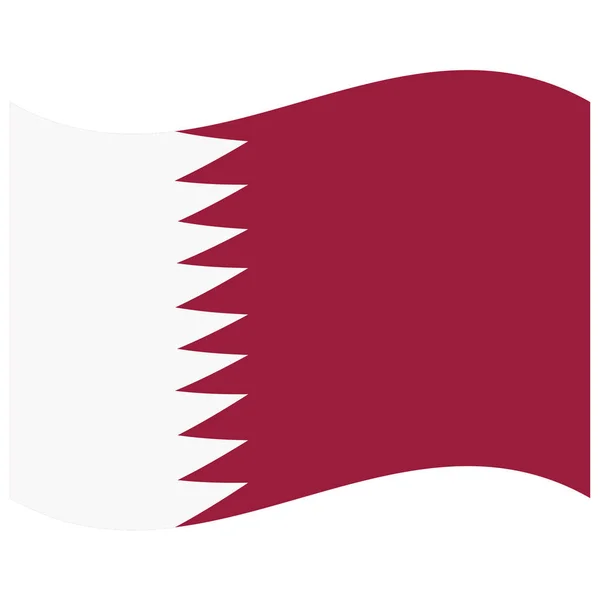 Bendera Nasional Qatar Ikon Warna Datar - Stok Vektor