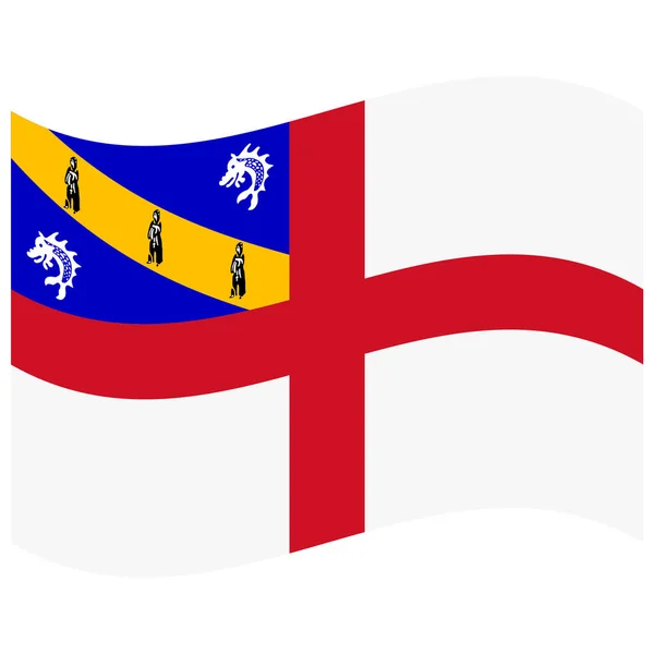 Nationalflagge Von Herm Flachfarbiges Symbol — Stockvektor