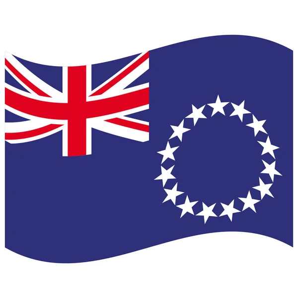 Εθνική Σημαία Των Νήσων Κουκ Flat Color Icon — Διανυσματικό Αρχείο