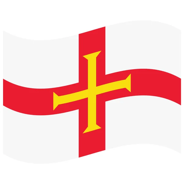 Nationalflagge Von Guernsey Flachfarbiges Symbol — Stockvektor