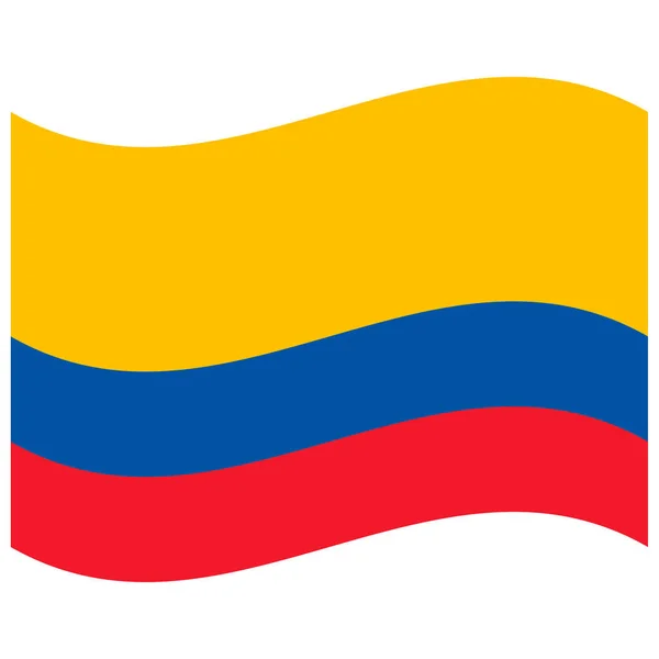 Bandera Nacional Colombia Icono Color Plano — Archivo Imágenes Vectoriales