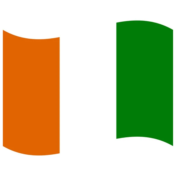 Cote Divoire Ulusal Bayrağı Düz Renk Simgesi — Stok Vektör