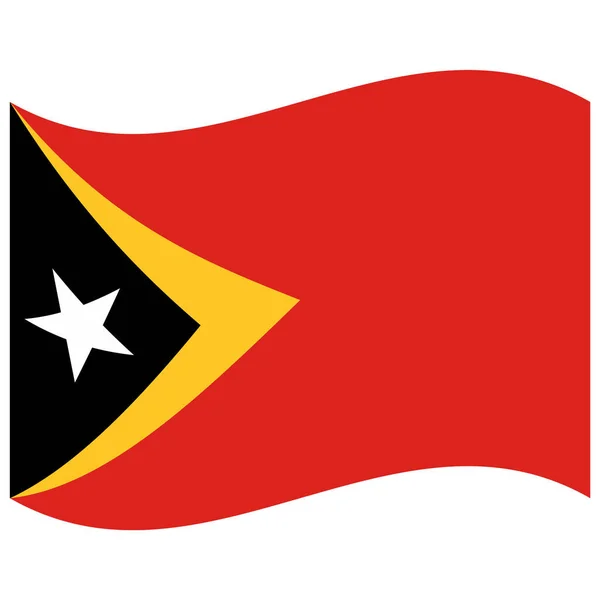 东帝汶国旗 平面彩色图标 — 图库矢量图片