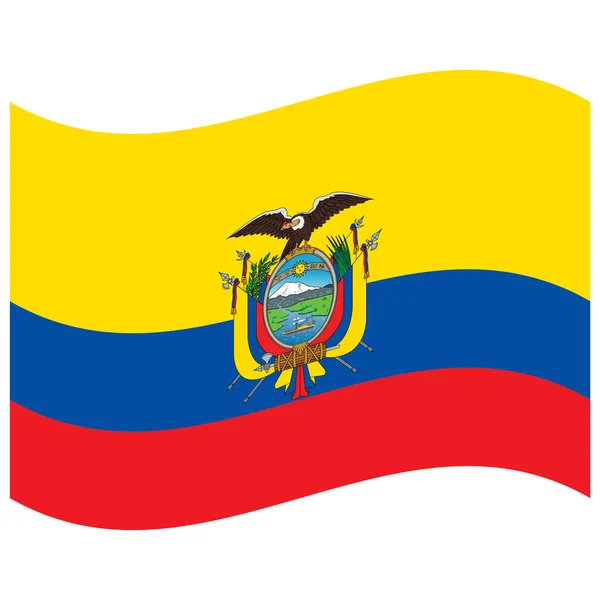 Bandera Nacional Ecuador Icono Color Plano — Archivo Imágenes Vectoriales