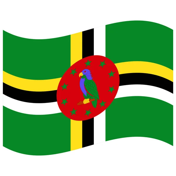Nemzeti Zászló Dominika Lapos Színű Ikon — Stock Vector