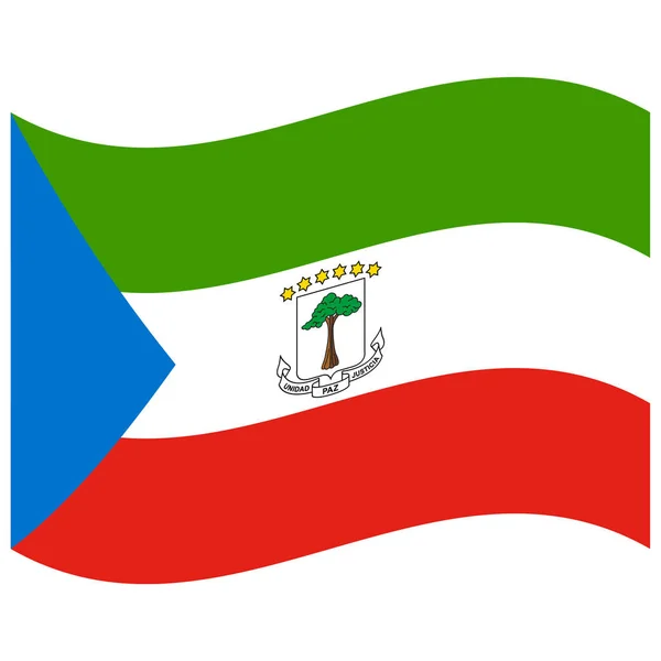 Bandera Nacional Guinea Ecuatorial Icono Color Plano — Vector de stock