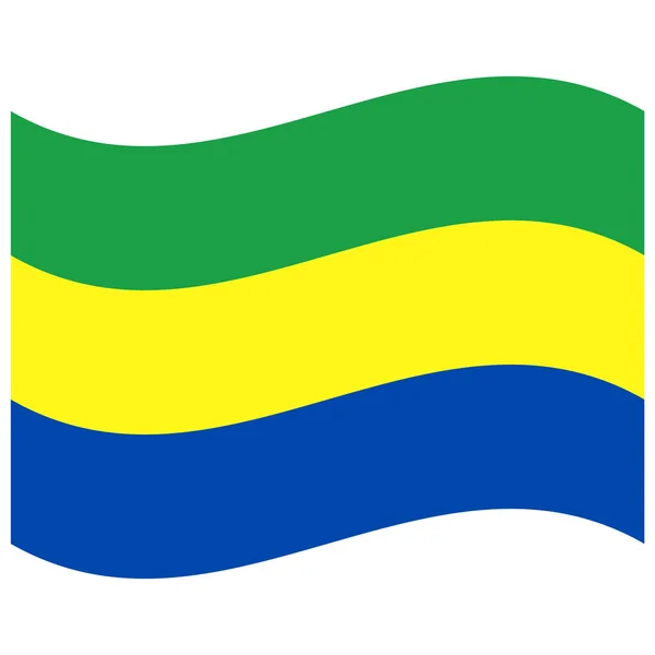 Bandera Nacional Gabón Icono Color Plano — Vector de stock