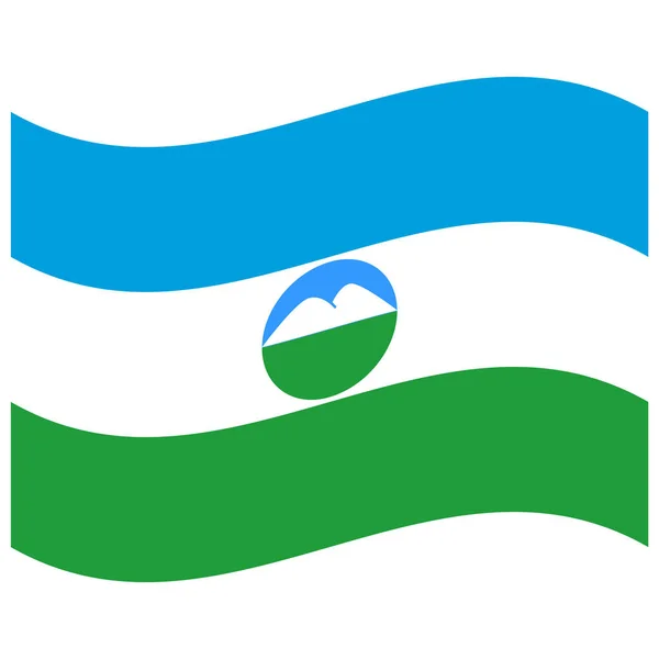 カバルディノ バルカリアの国旗 フラットカラーアイコン — ストックベクタ