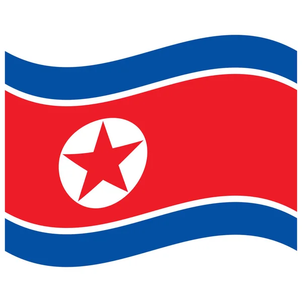 Bandeira Nacional Coreia Norte Ícone Cor Plana —  Vetores de Stock