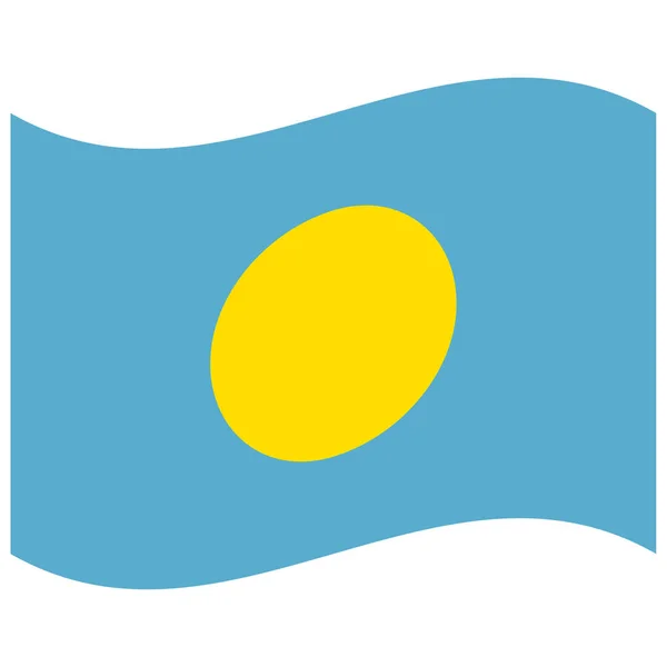 Nemzeti Zászló Palau Lapos Színű Ikon — Stock Vector