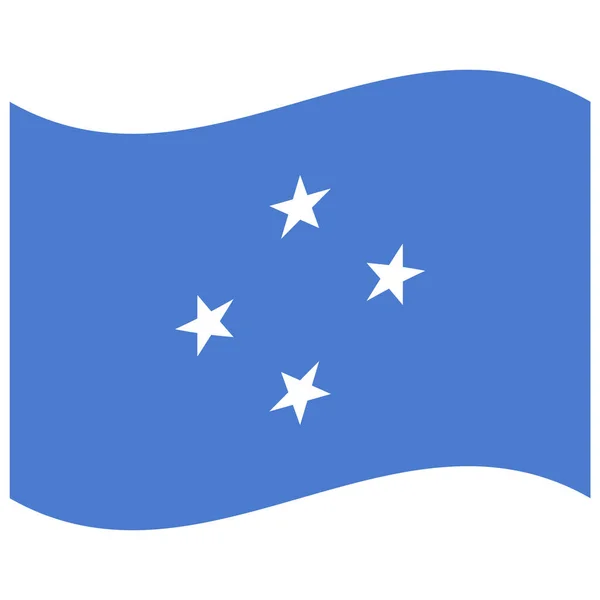 Bandera Nacional Micronesia Federated States Icono Color Plano — Archivo Imágenes Vectoriales