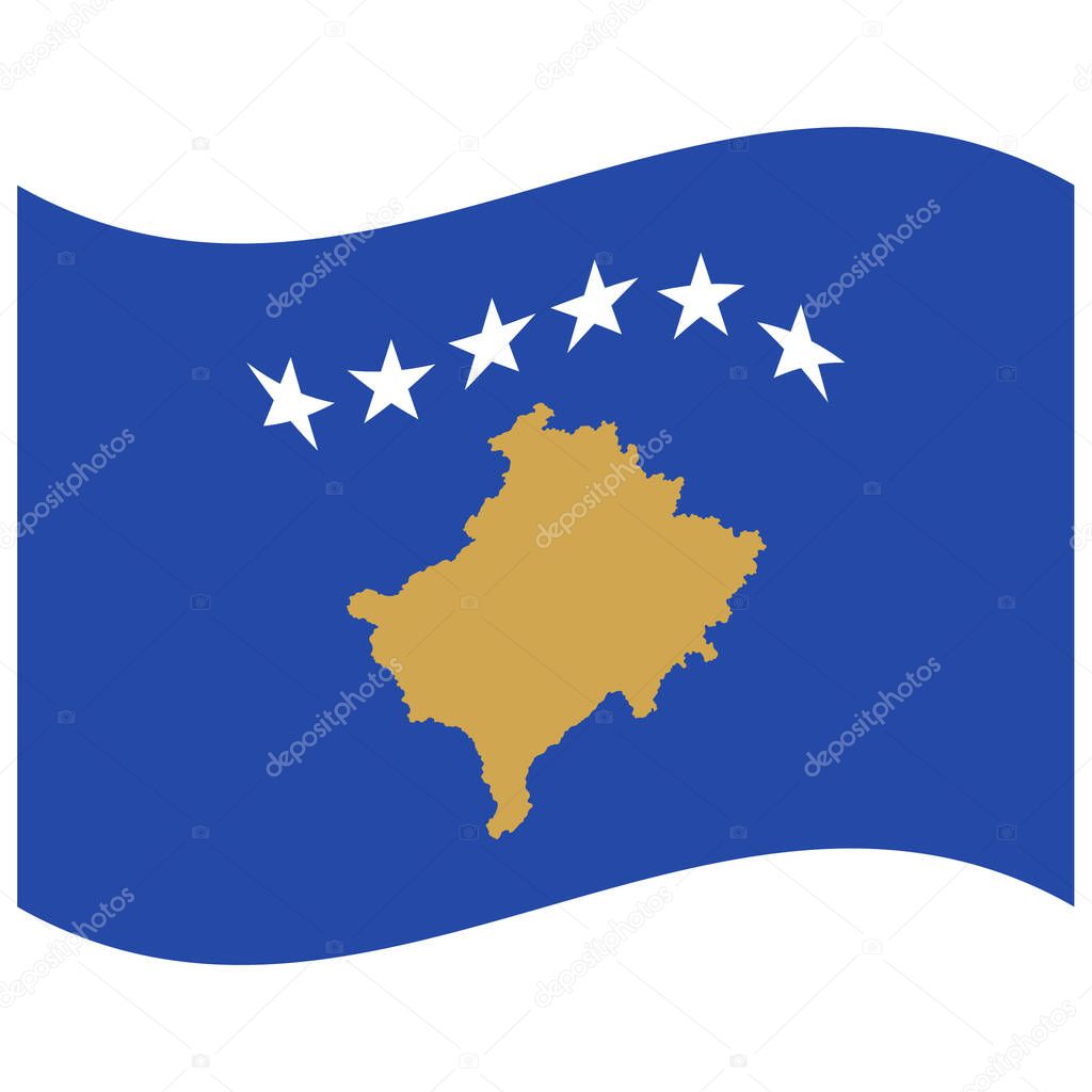 National flag of Kosovo - Flat color icon.