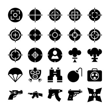 Ordu ve ordu için siyah semboller.