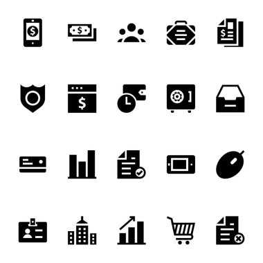 Bankacılık ve finans için simge simgeleri.