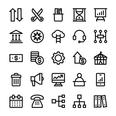 İş yönetimi ve büyüme için özet simgeleri.