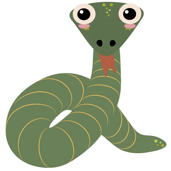 可爱的卡通蛇 画白色背景的蛇 为儿童画画 — 图库照片