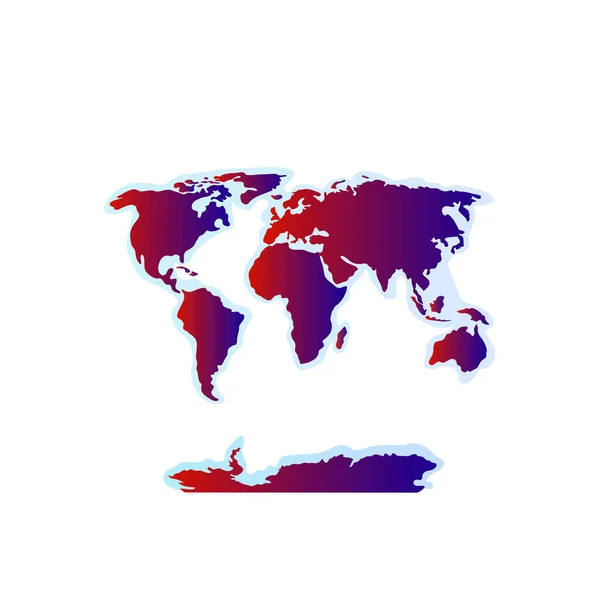 Mapa Del Mundo Estilo Escandinavo Fondo Rojo Espacio —  Fotos de Stock