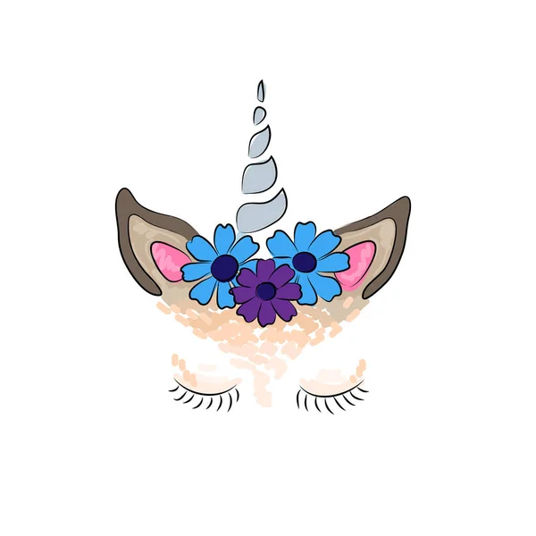 Unicorn Мила Ілюстрація Дизайн Листівки Сорочки — стокове фото