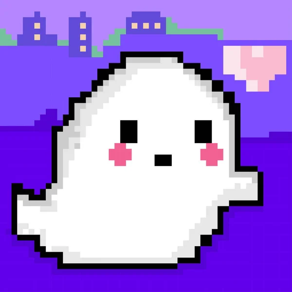 Pixel Fantasma Ilustración Píxeles Fantasma Halloween — Foto de Stock