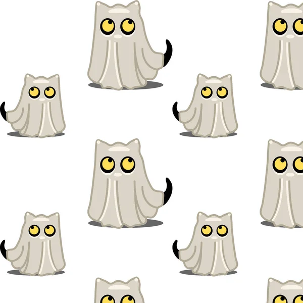 Przyjęcie Kostiumowe Halloween Cat Ilustracyjne Elementy Grupy Kotów Kostiumach Halloween — Zdjęcie stockowe