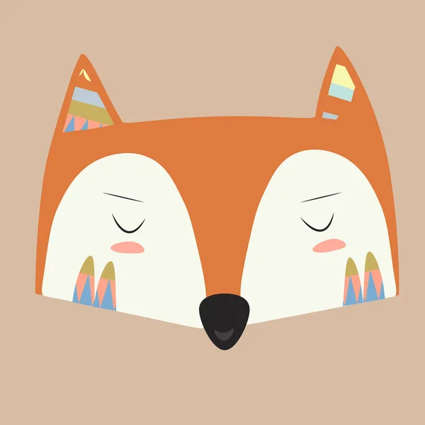 Mignons Portraits D Animaux Simples Renard Ideal Pour Concevoir Des Vetements De Bebe Affiche Doux Stock Photo
