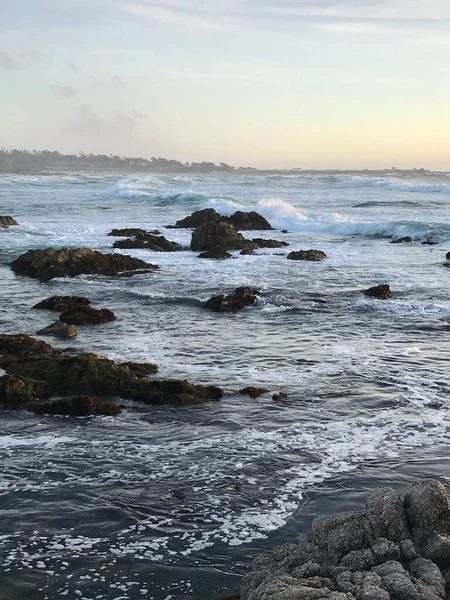 Ca海滩日落地平线达文波特 — 图库照片