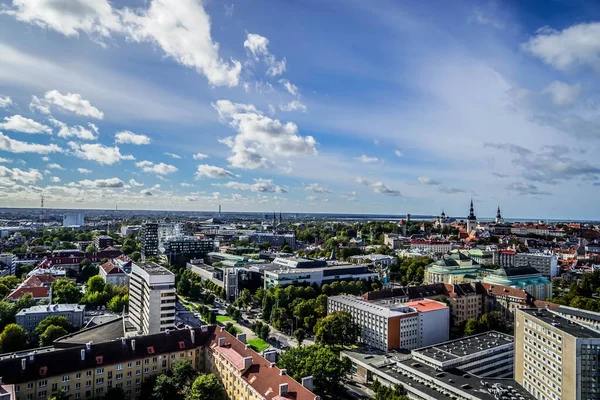 Great cityscape view from Radisson Blu Sky Bar in Tallinn.