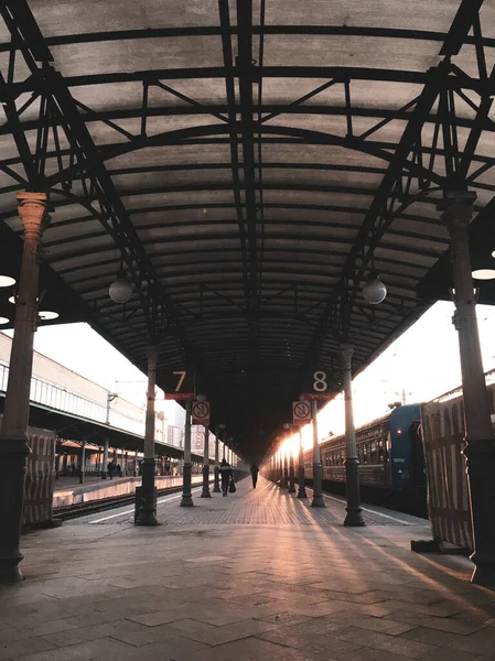 Empty Evening Train Station Moscow — Stock Photo, Image