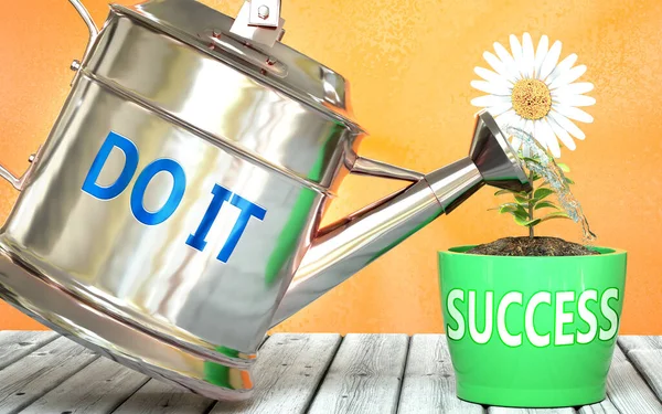Başarının sağlanmasına yardım eder mi? Kelimesi kelimesine resmedilmiş bir sulama kutusunda bunu sembolize et. Başarının büyümesini sağla.