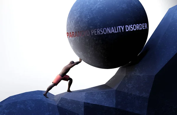 Paranoid Personality Disorder Problem Makes Life Harder Symbolized Person Pushing — Stock Photo, Image