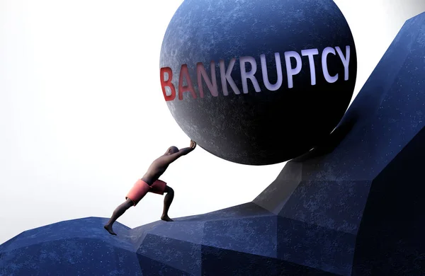 Bankruptcy Als Een Probleem Dat Het Leven Moeilijker Maakt Gesymboliseerd — Stockfoto