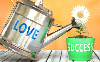 Aşk başarıya ulaşmamıza yardım eder. Sulama üzerindeki aşk sözcüğü aşkın başarıyı sembolize ettiğini gösterir. Ve hayatta ve işte kazanç için gereklidir.