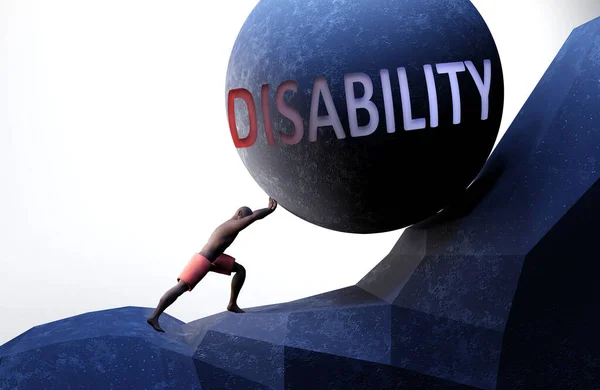 Discapacidad Como Problema Que Hace Vida Más Difícil Simbolizado Por — Foto de Stock
