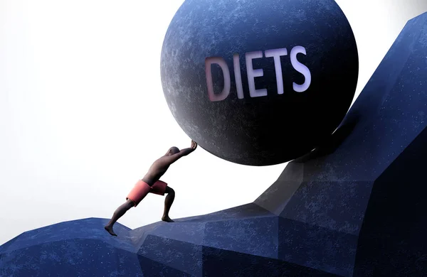 Diéták Mint Egy Probléma Ami Megnehezíti Életet Jelképezi Egy Személy — Stock Fotó